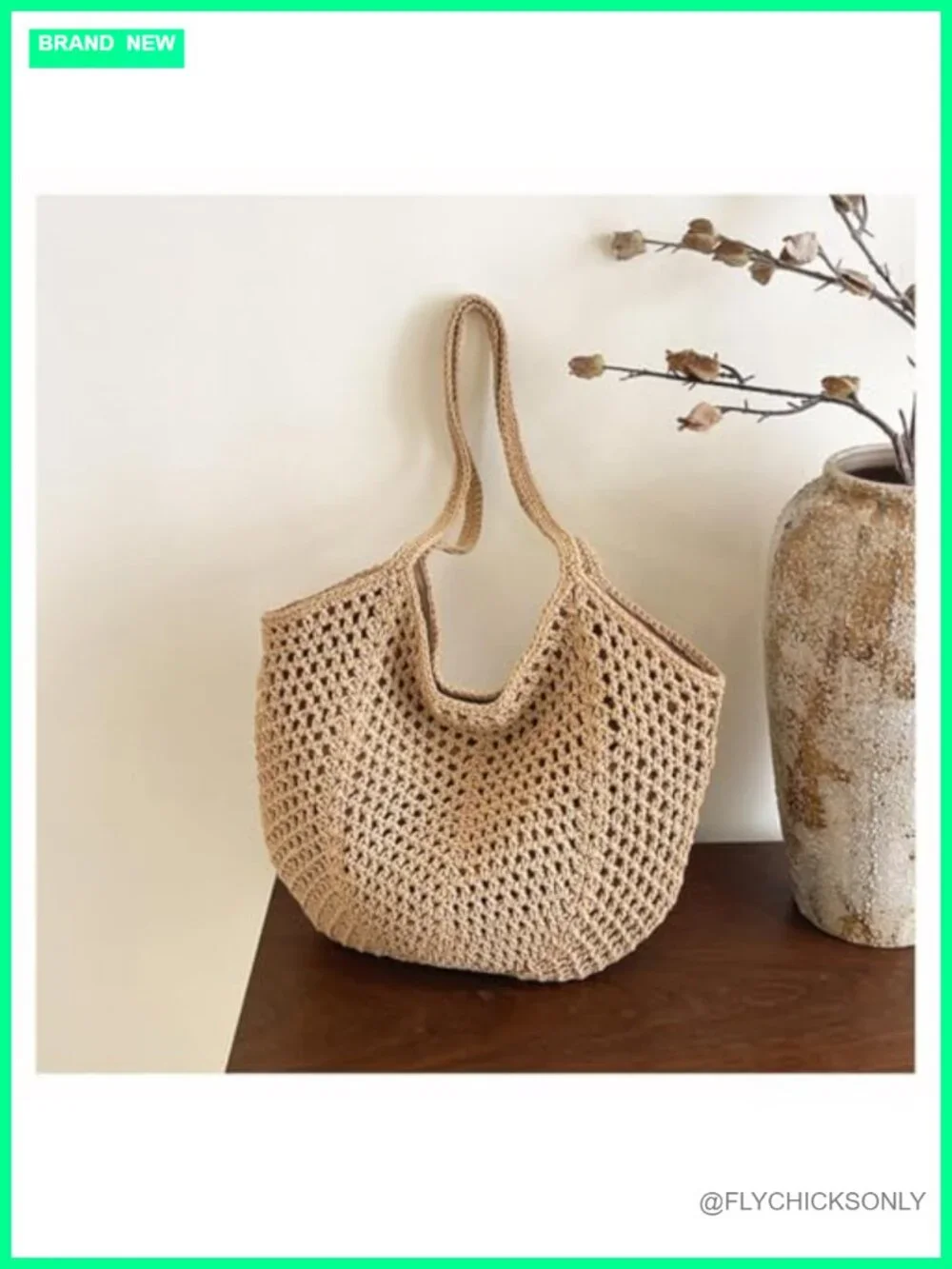Bohemia Crochet Slouchy Hobo Shoulder Bag Beach Summer Tote Crossbody Purse